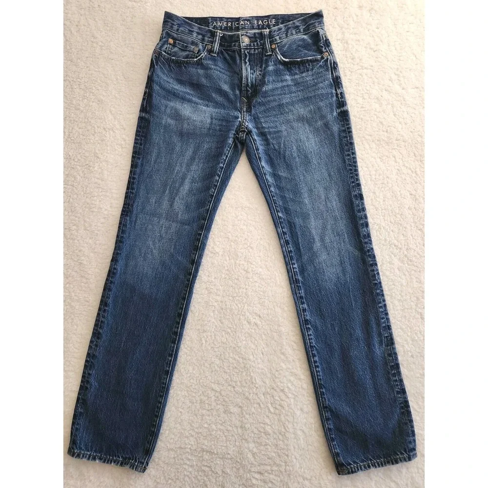 American Eagle Original‎ Straight Men's Jeans 30x34* (31x31) Blue Cotton Denim